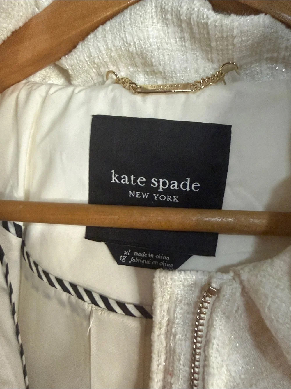 ⭐️ NWT Kate Spade Cream Short Quilted Puffer Jacket
